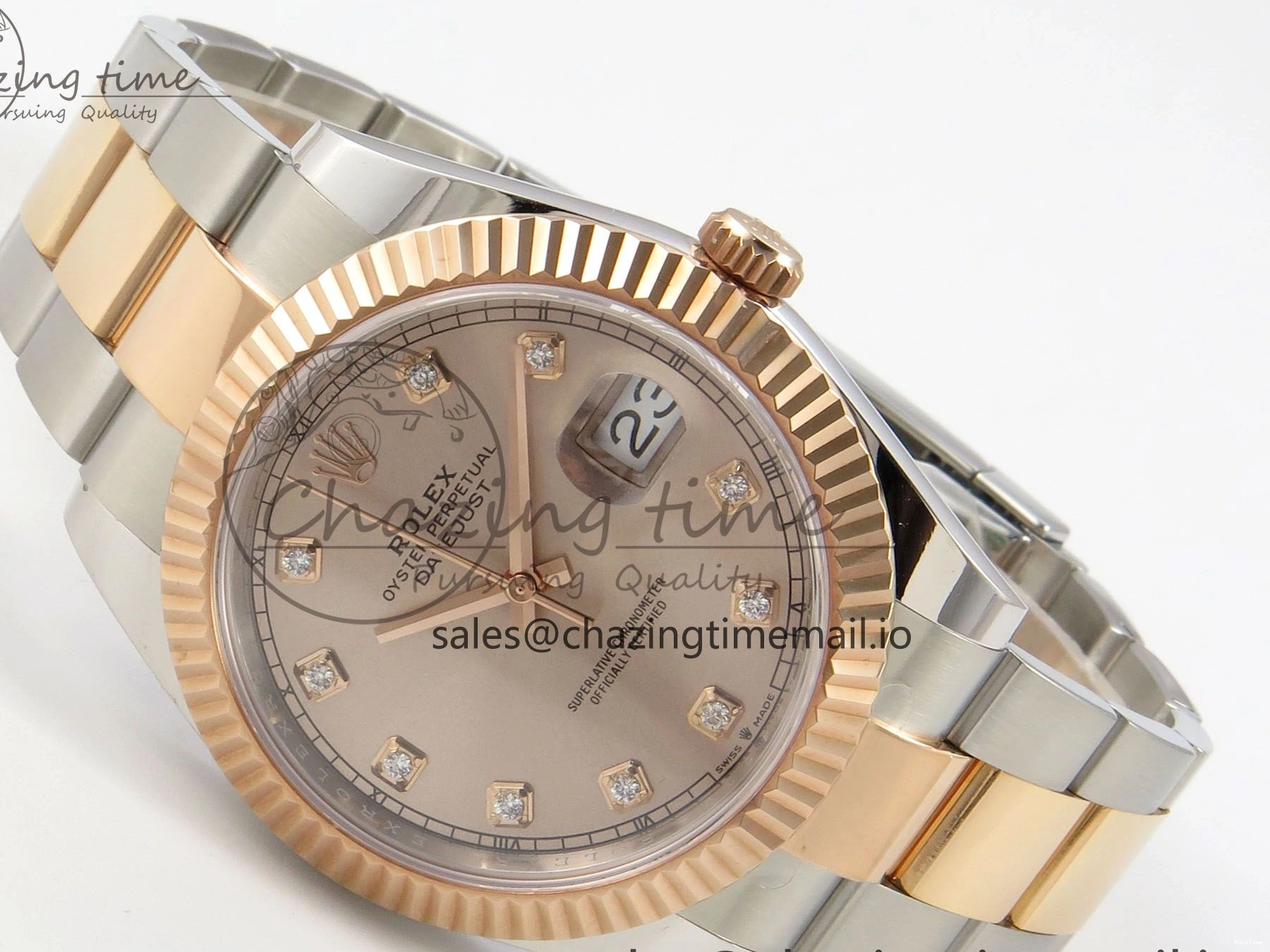 MiroTime 1218 Colorful DateJust 41 126331 SS RG ARF 1:1 Best Edition RG Diamonds Dial on Oyster Bracelet SH3235 (Weighted) 185
